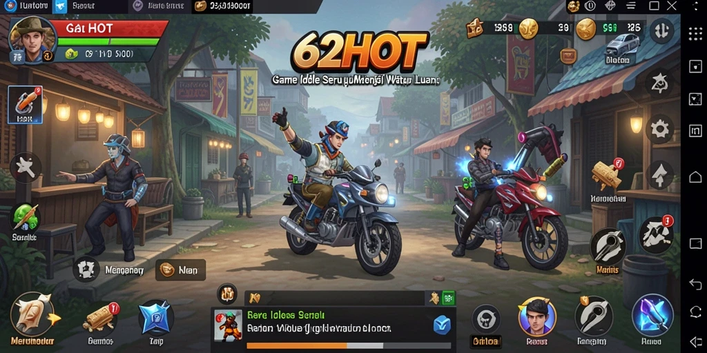Tangkapan layar gameplay 62HOT menampilkan keseruan pengelolaan bisnis Idle.