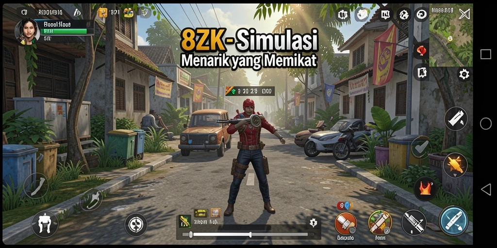Tampilan gameplay 8ZK yang memukau dalam simulasi interaktif.