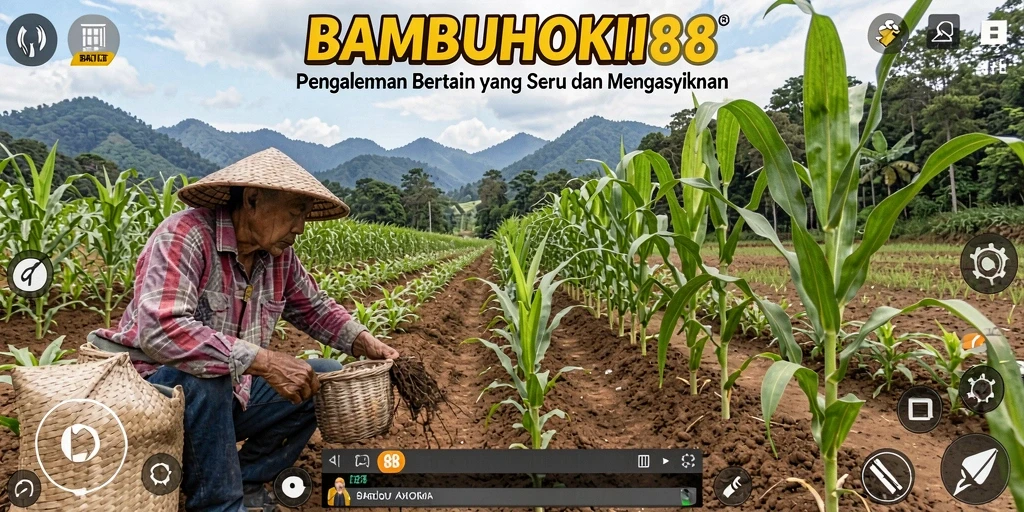 Gameplay seru di BAMBUHOKI88 dengan aktivitas bertani.