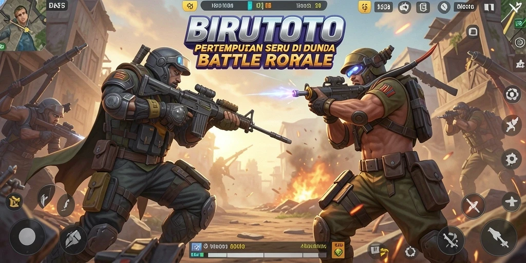 Tampilan gameplay epik di arena pertarungan BIRUTOTO.