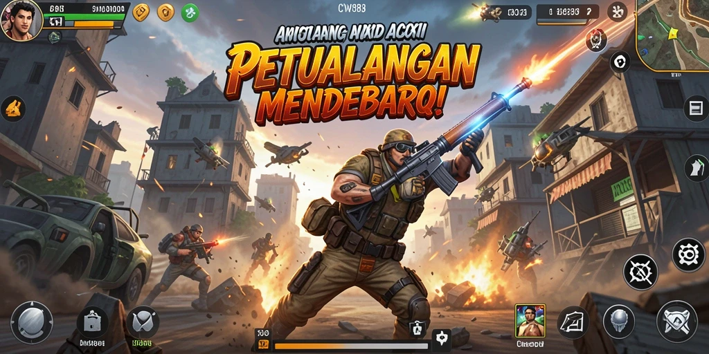 Screenshot CW8888 menampilkan aksi pertempuran yang seru dan grafis yang memukau.