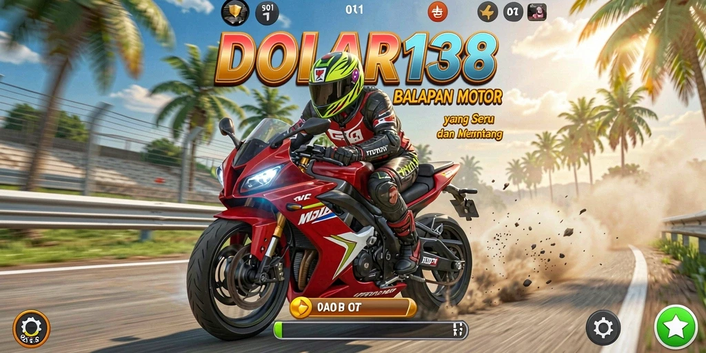 Gameplay DOLAR138 dengan balapan motor yang intens dan menantang.