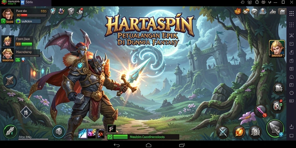 Tampilan gameplay seru HARTASPIN yang penuh aksi.