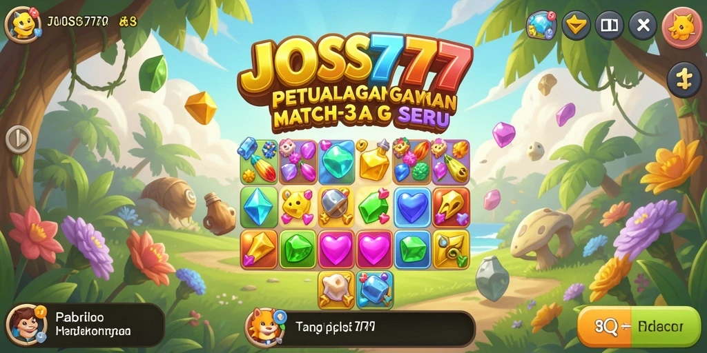 Screenshot gameplay JOSS777 menampilkan aksi mencocokkan tiga atau lebih elemen.