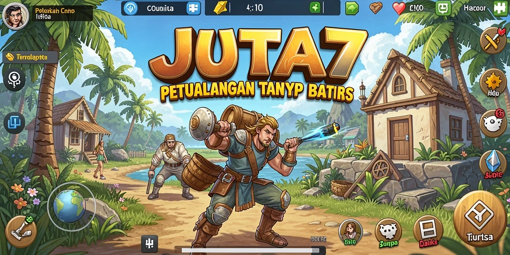 Tampilan gameplay JUTA7 dengan dunia terbuka yang menakjubkan.
