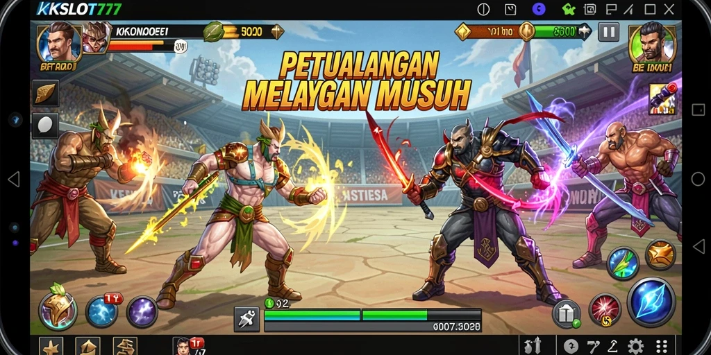 Gameplay seru dari KKSLOT777 dengan pertarungan yang intens.