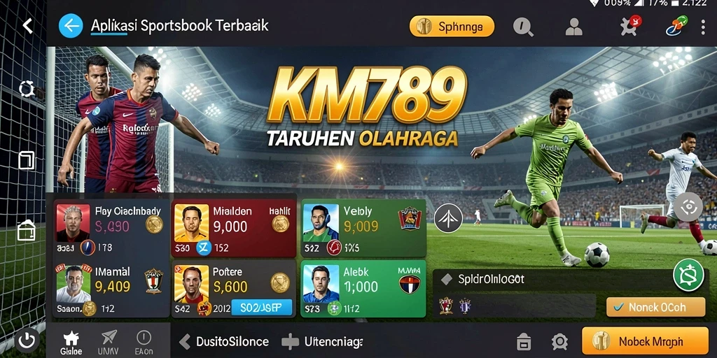 Tampilan menarik aplikasi KM789 saat bertaruh pada olahraga.