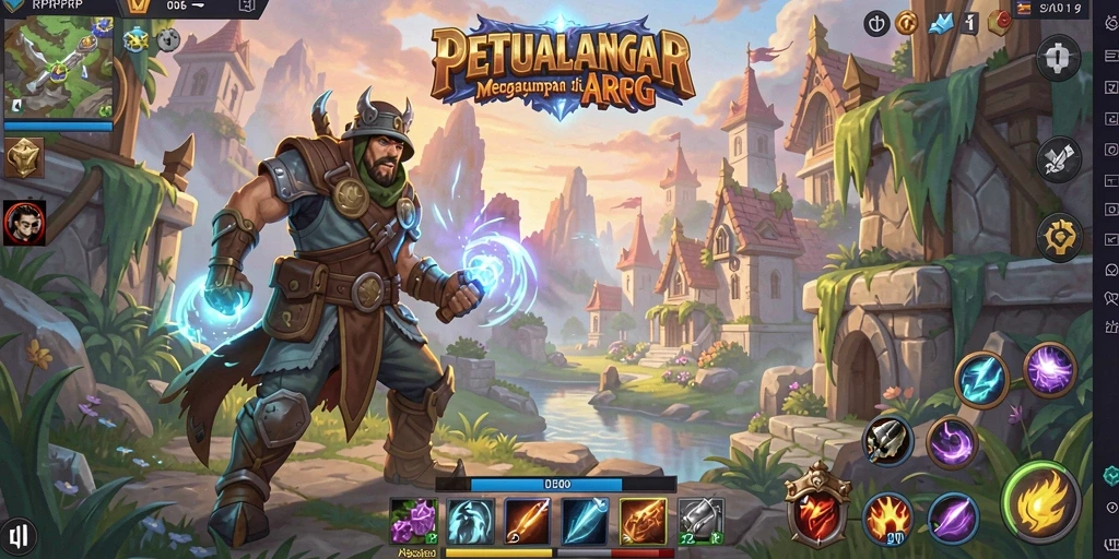 Gameplay RPRPRP yang menampilkan pertarungan epik di dunia fantasi.