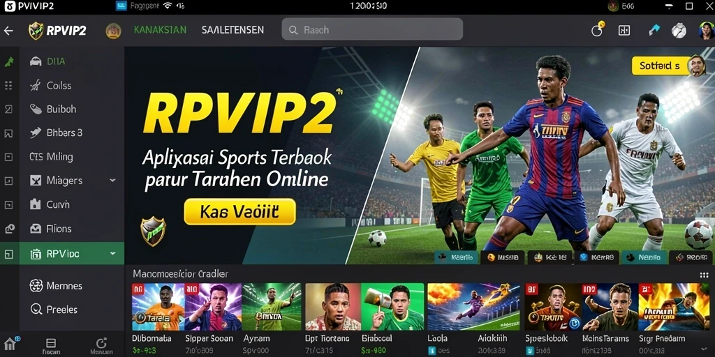 Tampilan antarmuka RPVIP2 yang interaktif dan menarik untuk taruhan Sportsbook.