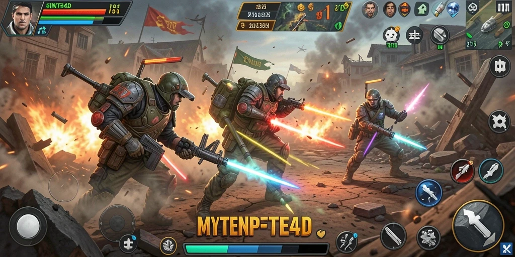 Screenshot gameplay SLG dengan pertempuran intens dan strategi mendalam.