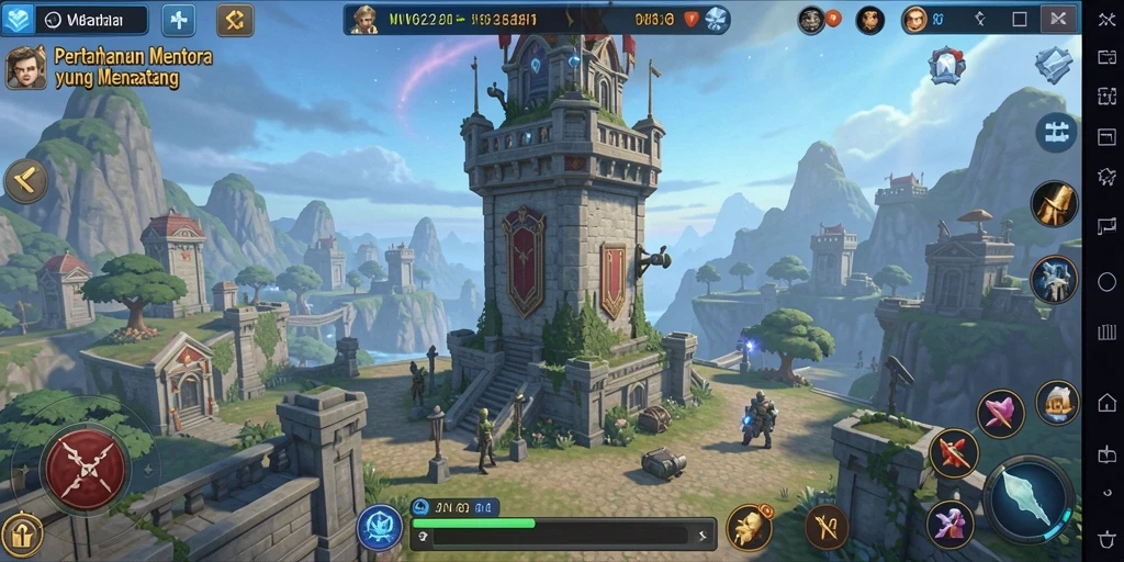 Tampilan gameplay menegangkan dari VV62 di Tower Defense.